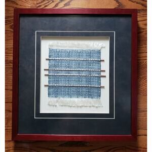 Framed Original Hand Loom Weaving by Jacqui Lubbers Unique Kentucky Art 16"x 17"